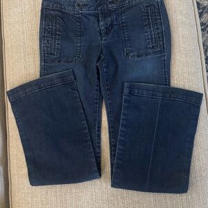 LOFT Dark Blue Wide Leg Jeans
